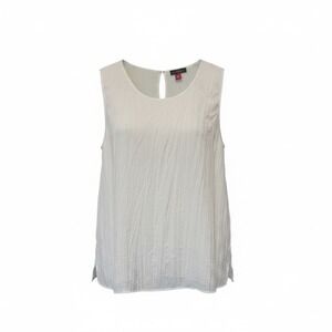 Vince Camuto Womens Medium Silk White Sleeveless Crinkle Spring Blouse Top Sexy